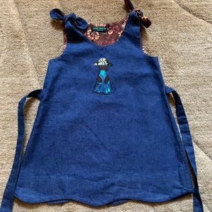 Imani Pamoja Shoulder Tie & Scalloped Hem Denim Dress - NWOT